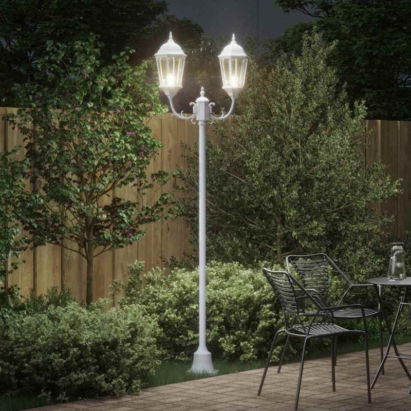 Lampa ogrodowa Biały 68 x 20 x 235 cm Aluminium i szkło