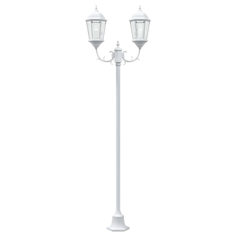 Lampa ogrodowa Biały 68 x 20 x 235 cm Aluminium i szkło