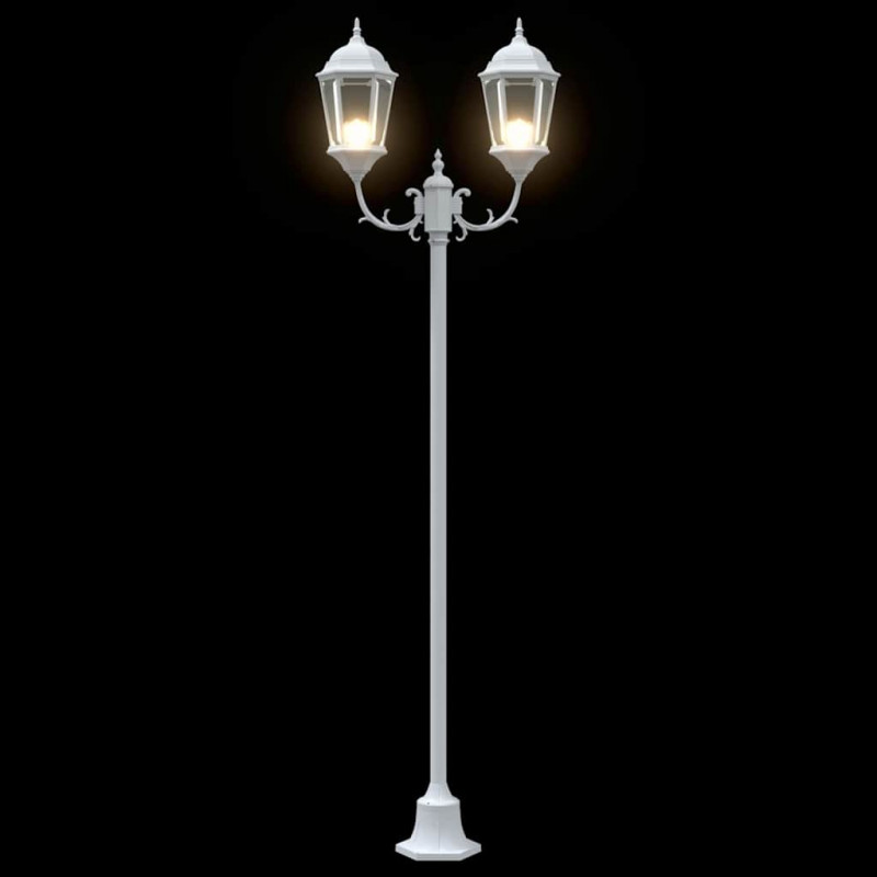 Lampa ogrodowa Biały 68 x 20 x 235 cm Aluminium i szkło
