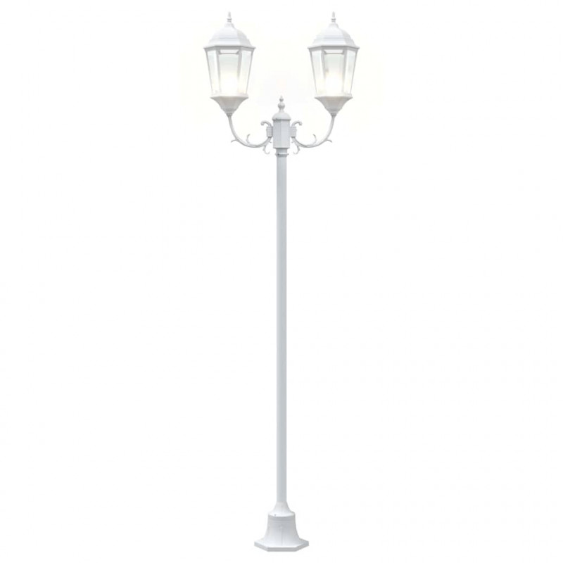 Lampa ogrodowa Biały 68 x 20 x 235 cm Aluminium i szkło
