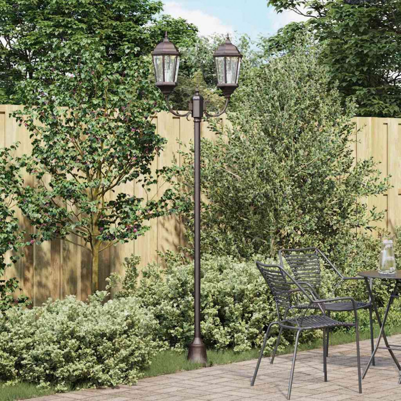 Lampa ogrodowa kolor bronzu 68 x 20 x 235 cm Aluminium i szkło