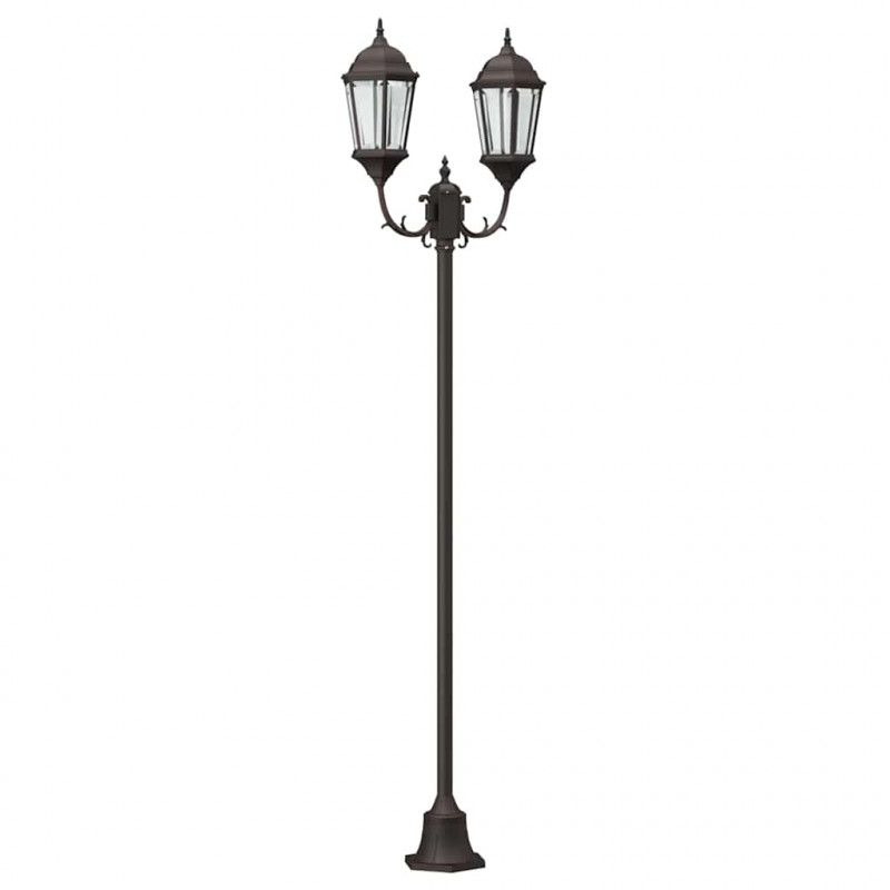 Lampa ogrodowa kolor bronzu 68 x 20 x 235 cm Aluminium i szkło