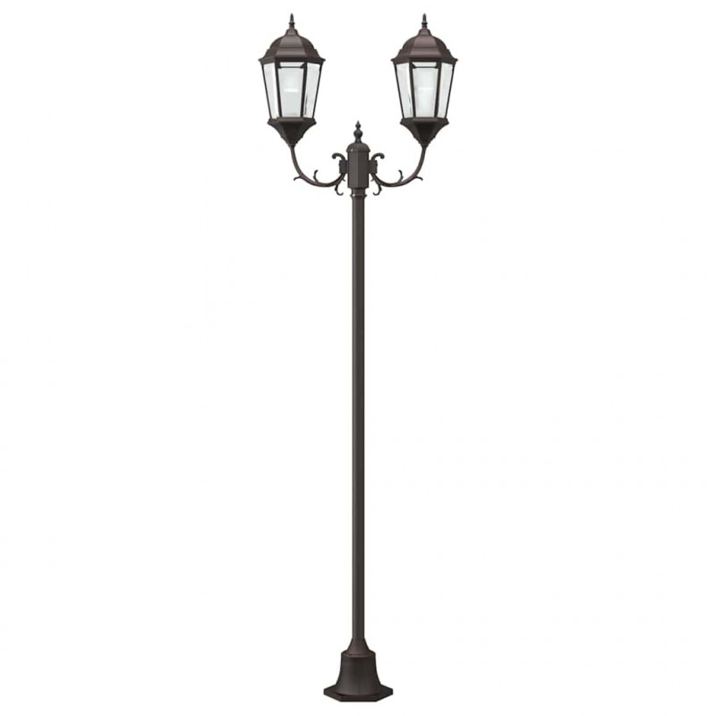 Lampa ogrodowa kolor bronzu 68 x 20 x 235 cm Aluminium i szkło