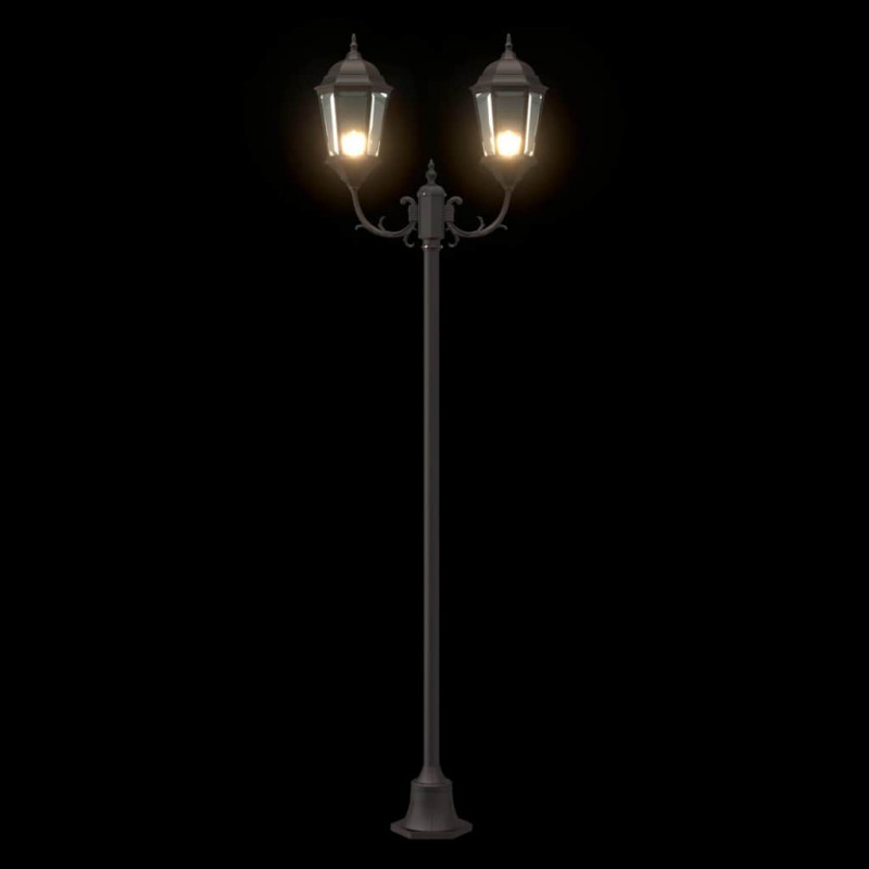 Lampa ogrodowa kolor bronzu 68 x 20 x 235 cm Aluminium i szkło