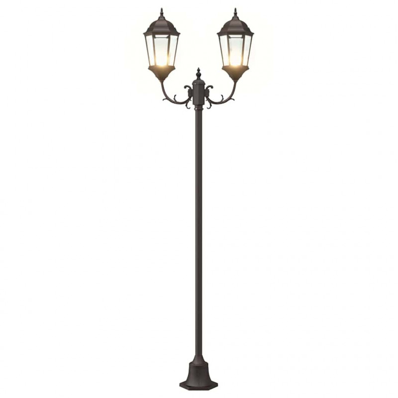 Lampa ogrodowa kolor bronzu 68 x 20 x 235 cm Aluminium i szkło