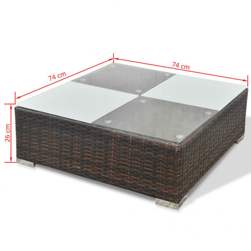 10-cz. zestaw mebli do ogrodu, poduszki, rattan PE, brązowy