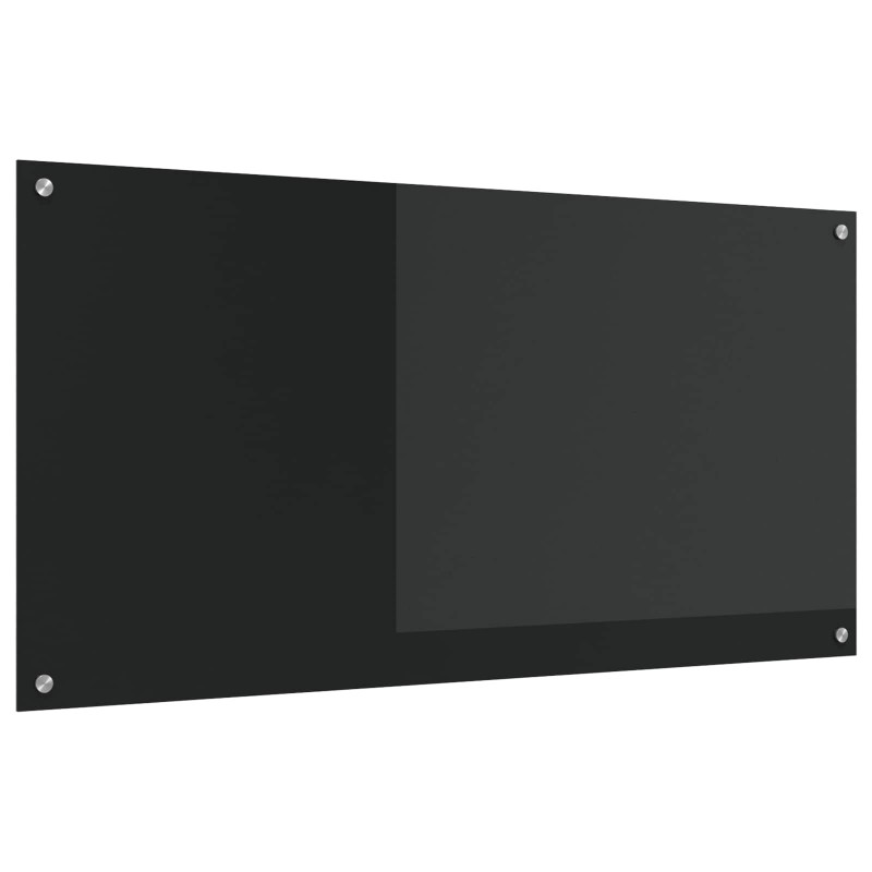 Panel kuchenny Czarny 120 x 60 cm szkło hartowane