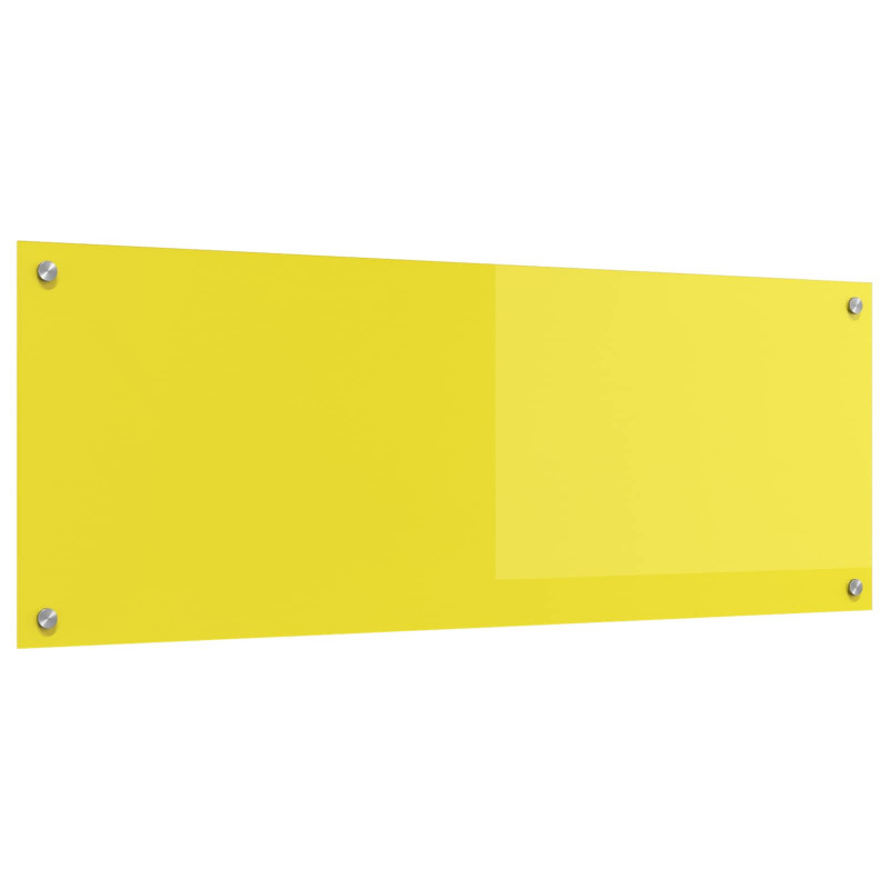 Panel kuchenny Żółty 110 x 40 cm szkło hartowane