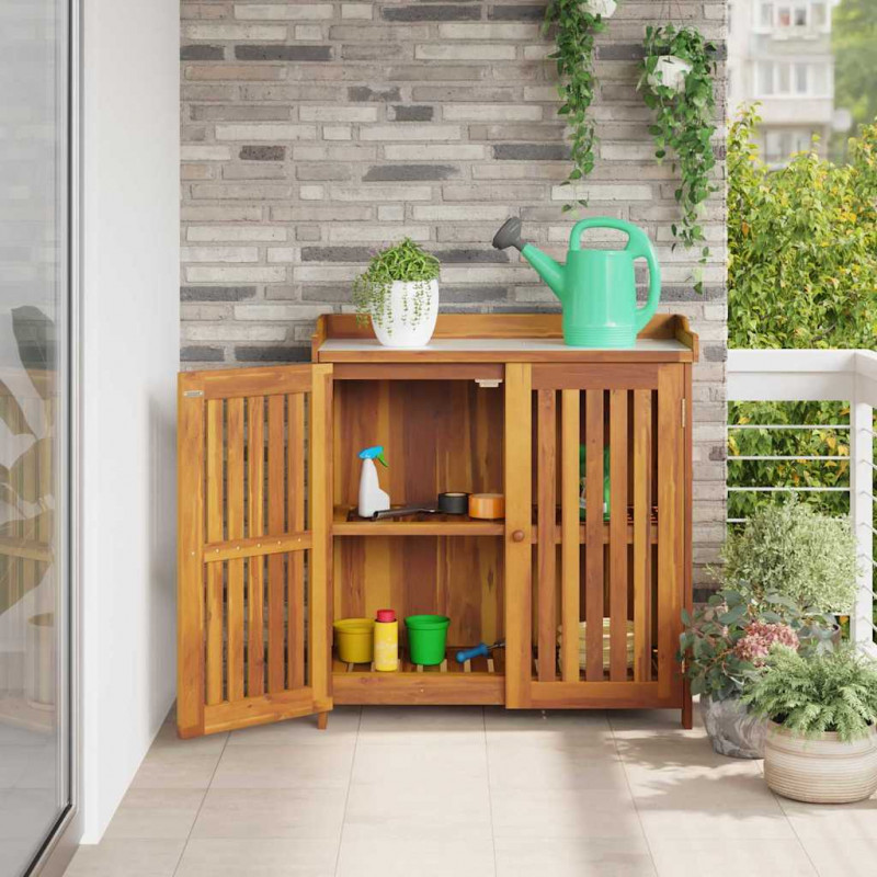 Szafka ogrodowa Naturalny 93 x 41,5 x 98 cm Lite Drewno Akacji