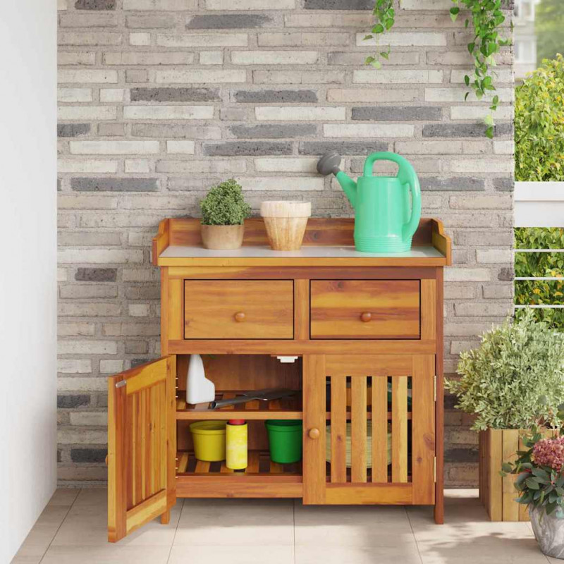 Szafka ogrodowa Naturalny 78 x 36,5 x 78cm Lite Drewno Akacji