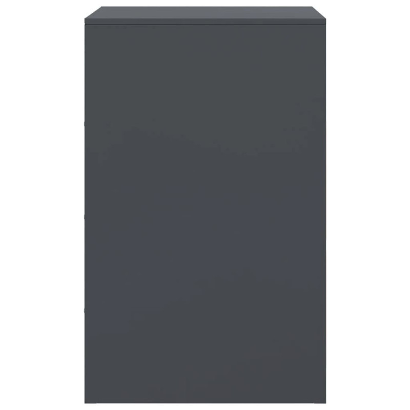 Szafki nocne, 2 szt., antracytowe, 34,5x39x62 cm, stal