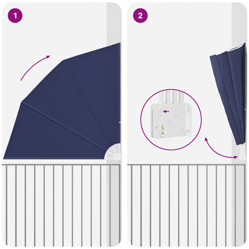Ekran Prywatności Balkonowej Granatowy 210 x 210 cm Poliester