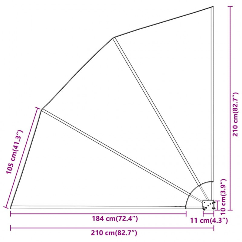 Ekran Prywatności Balkonowej Czarny 210 x 210 cm Poliester