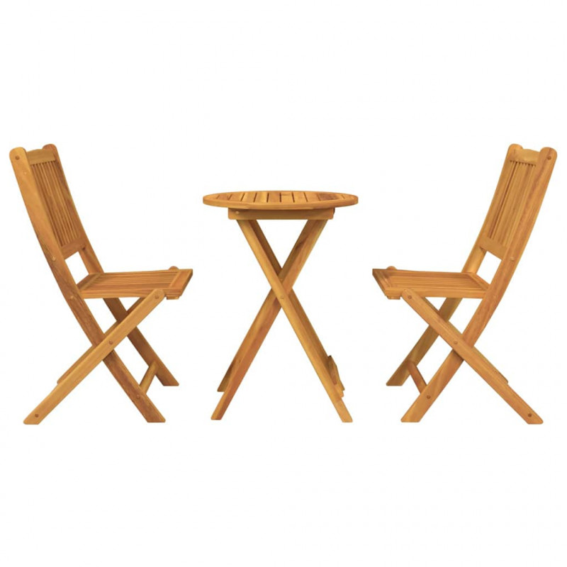 Zestaw Bistro Ogrodowego 3 pcs Brązowy Lite Drewno Akacji