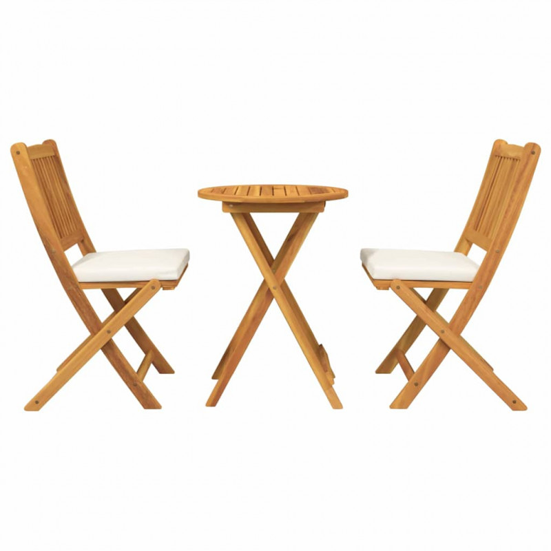 Zestaw Bistro Ogrodowego 3 pcs Brązowy Lite Drewno Akacji