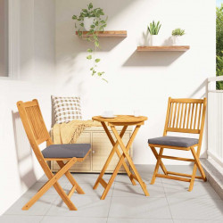Zestaw Bistro Ogrodowego 3 pcs Brązowy Lite Drewno Akacji