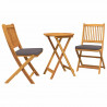 Zestaw Bistro Ogrodowego 3 pcs Brązowy Lite Drewno Akacji