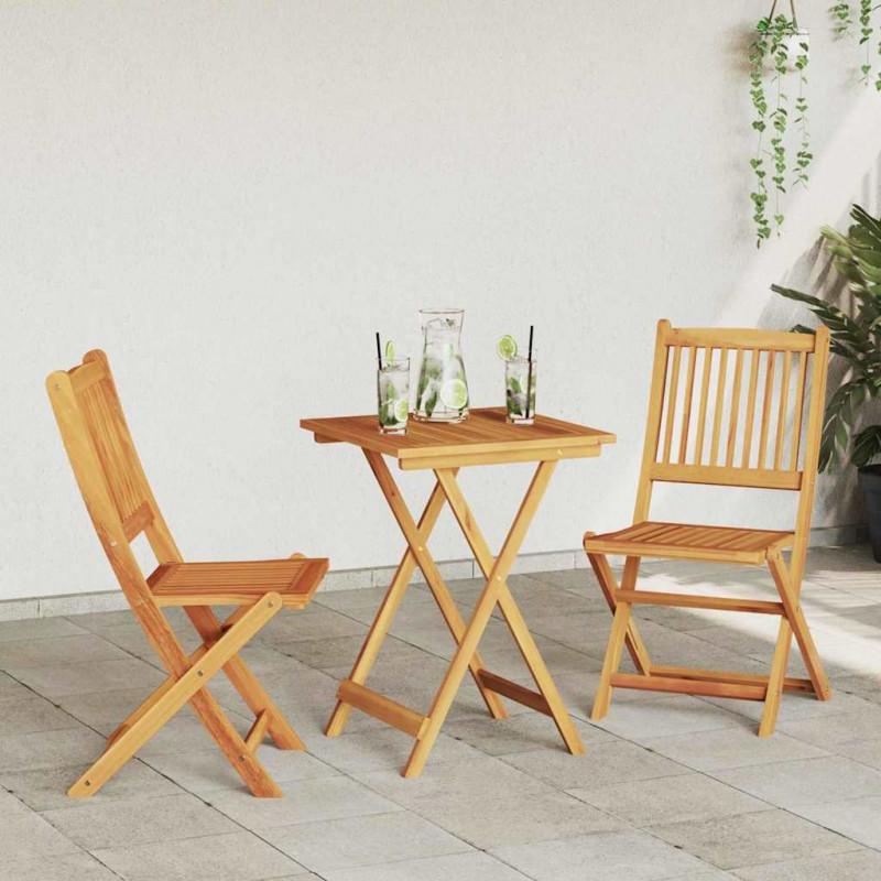Zestaw Bistro Ogrodowego 3 pcs Brązowy Lite Drewno Akacji