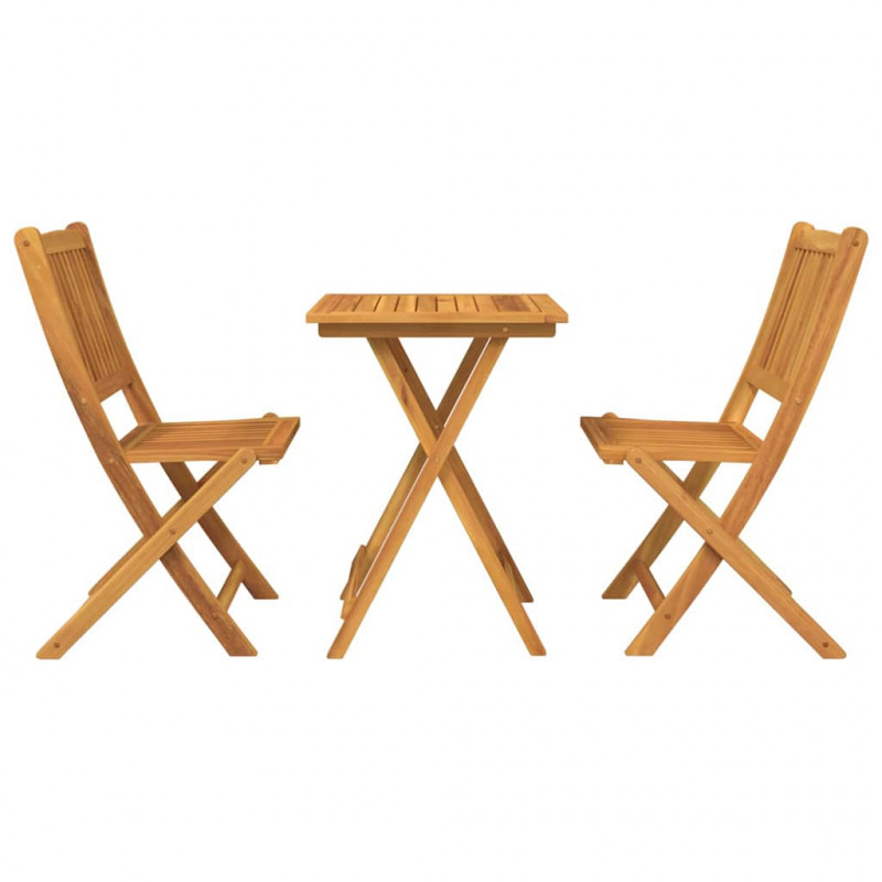 Zestaw Bistro Ogrodowego 3 pcs Brązowy Lite Drewno Akacji