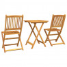 Zestaw Bistro Ogrodowego 3 pcs Brązowy Lite Drewno Akacji