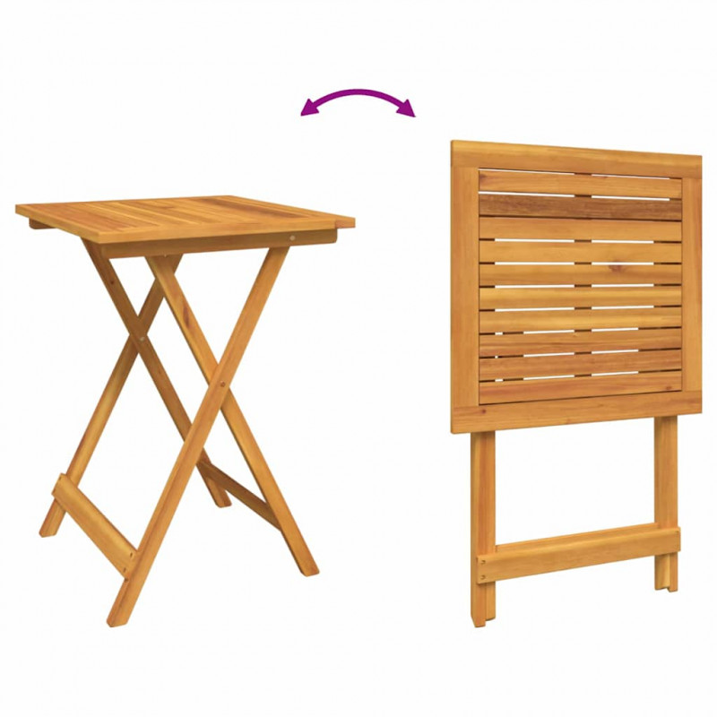 Zestaw Bistro Ogrodowego 3 pcs Brązowy Lite Drewno Akacji