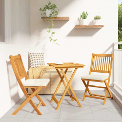 Zestaw Bistro Ogrodowego 3 pcs Brązowy Lite Drewno Akacji