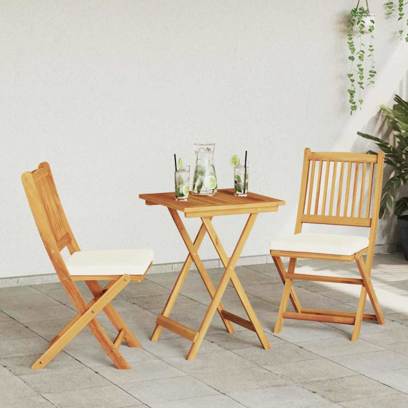 Zestaw Bistro Ogrodowego 3 pcs Brązowy Lite Drewno Akacji