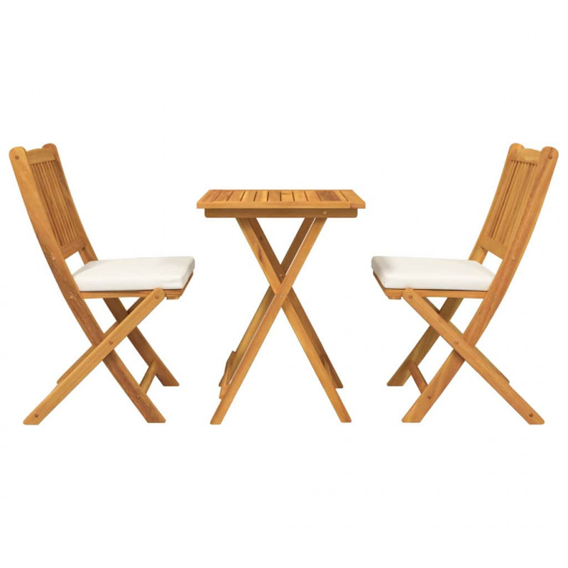 Zestaw Bistro Ogrodowego 3 pcs Brązowy Lite Drewno Akacji