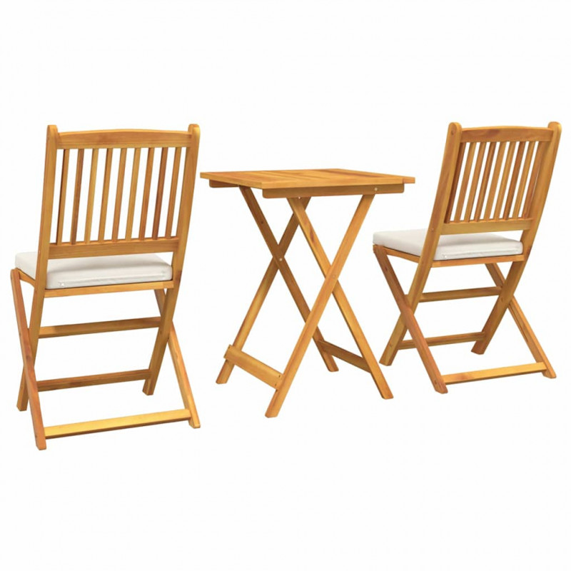 Zestaw Bistro Ogrodowego 3 pcs Brązowy Lite Drewno Akacji
