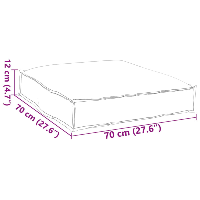 Poduszka Kremowy 70 x 70 x 12 cm Materiał Oxford