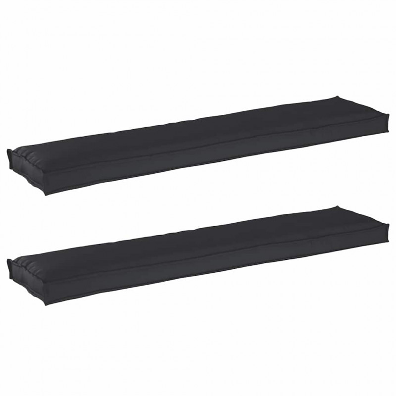 Zestaw poduszek na paletę 2 pcs Czarny 180 x 40 x 8 cm