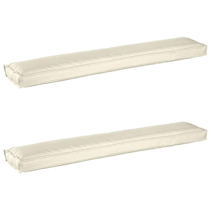 Zestaw poduszek na paletę 2 pcs Kremowy 200 x 40 x 8 cm