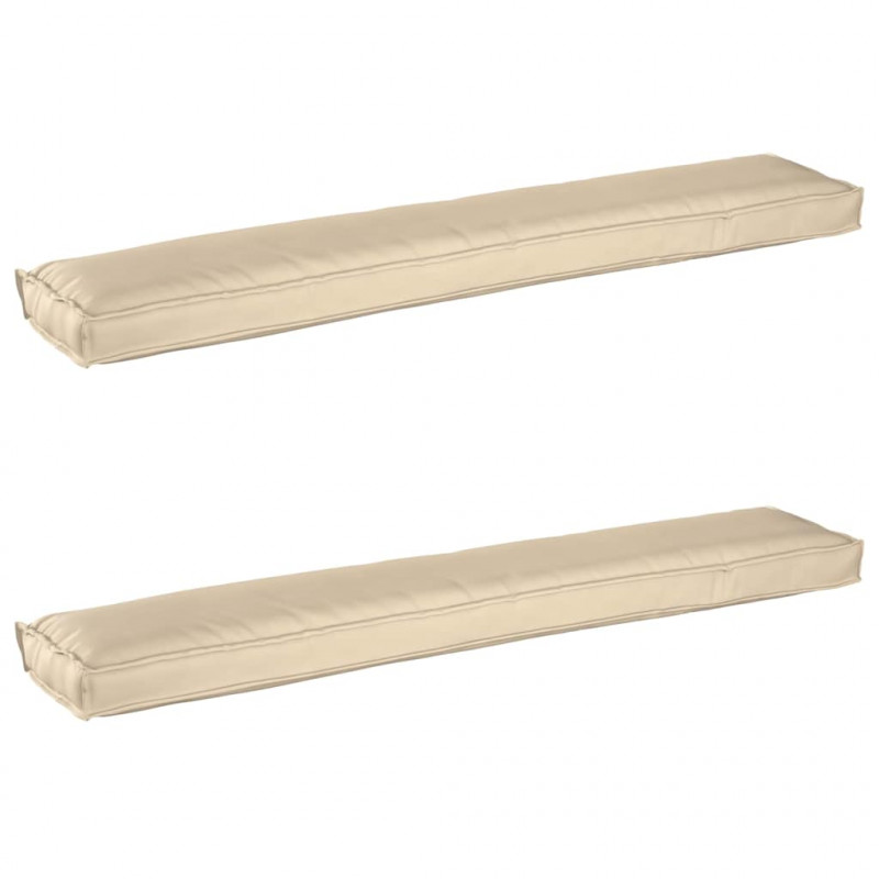 Zestaw poduszek na paletę 2 pcs Beżowy 200 x 40 x 8 cm