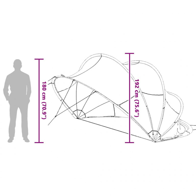 Kopuła basenowa Szary i pomarańczowy 405 x 405 x 192 cm
