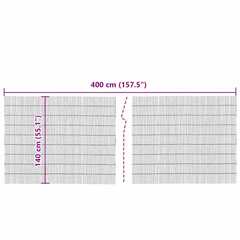 Ogrodzenie z Wierzb Naturalny 400 x 140 cm Trawa