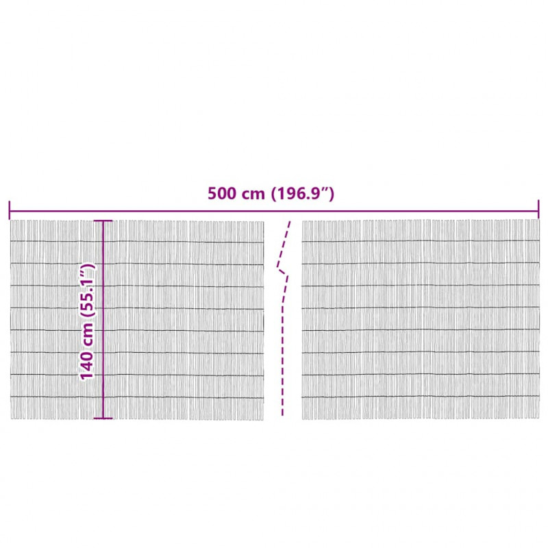 Ogrodzenie z Wierzb Naturalny 500 x 140 cm Trawa