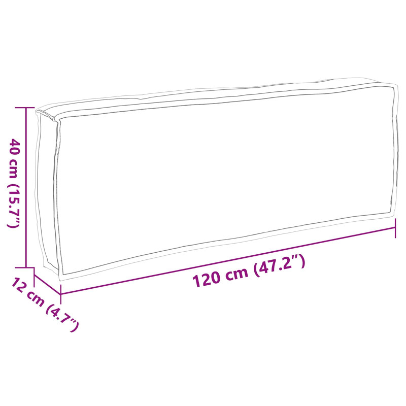 Poduszka Czarny 120 x 40 x 12 cm Materiał Oxford