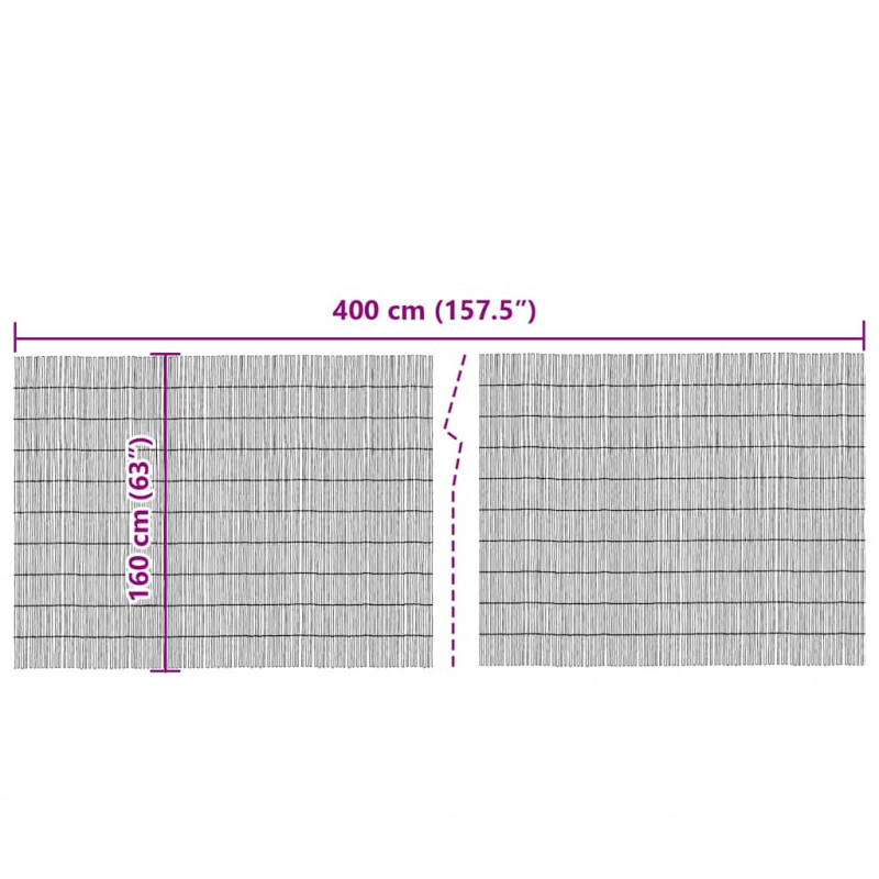 Ogrodzenie z Wierzb Naturalny 400 x 160 cm Trawa
