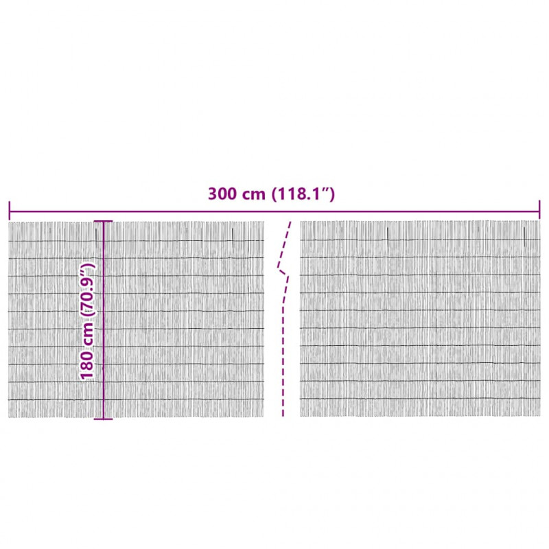 Ogrodzenie z Wierzb Naturalny 300 x 180 cm Trawa