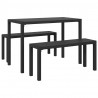 Zestaw do jadalni w ogrodzie 3 pcs Antracyt Stal