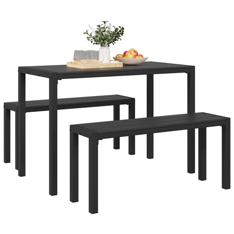 Zestaw do jadalni w ogrodzie 3 pcs Antracyt Stal