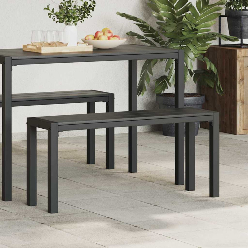 Ławka ogrodowa Czarny 100 x 28 x 45cm Stal