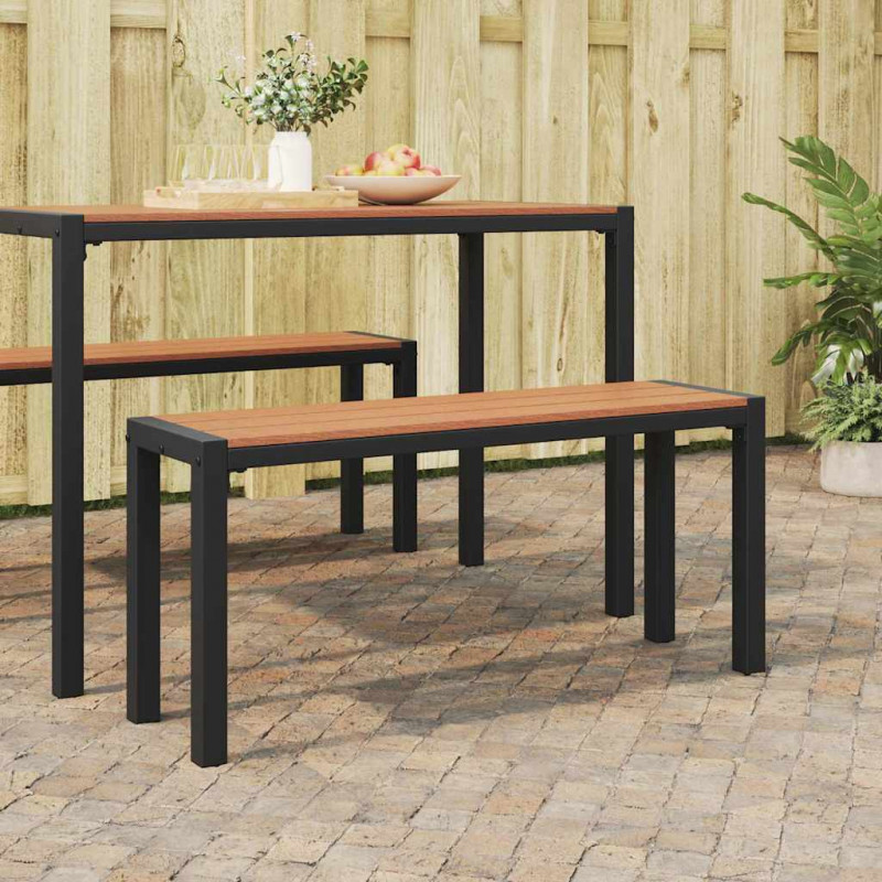 Ławka ogrodowa Brązowy 100 x 28 x 45cm Stal