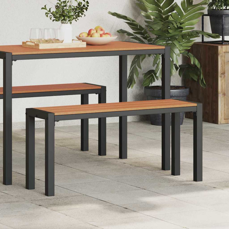 Ławka ogrodowa Brązowy 100 x 28 x 45cm Stal