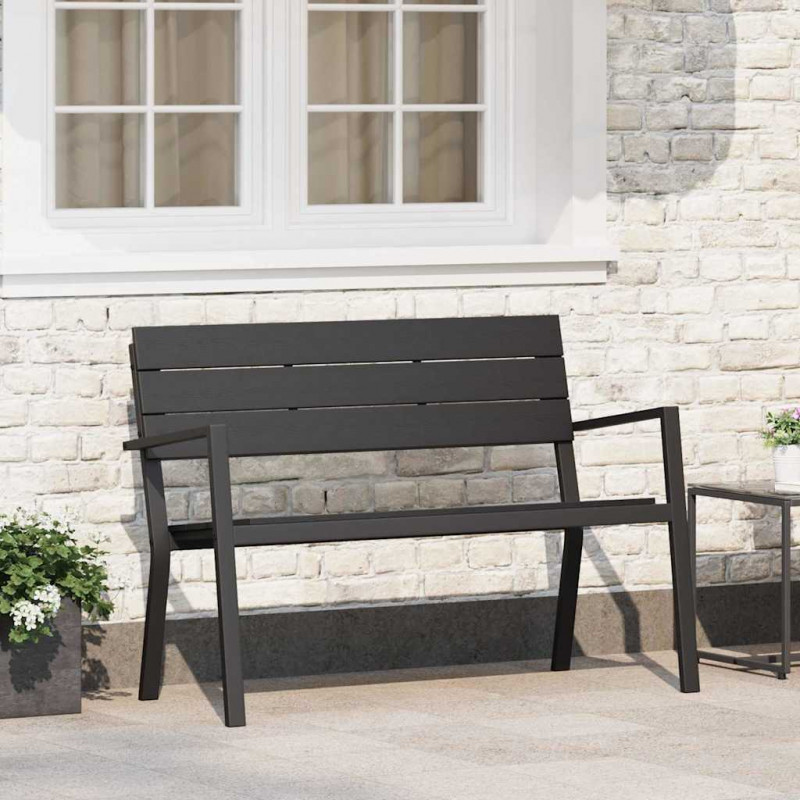 Ławka ogrodowa Czarny 118 x 54 x 77cm Stal