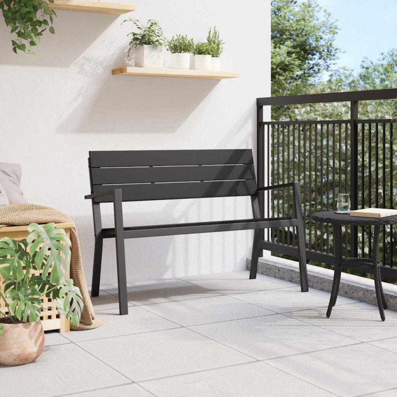 Ławka ogrodowa Czarny 118 x 54 x 77cm Stal
