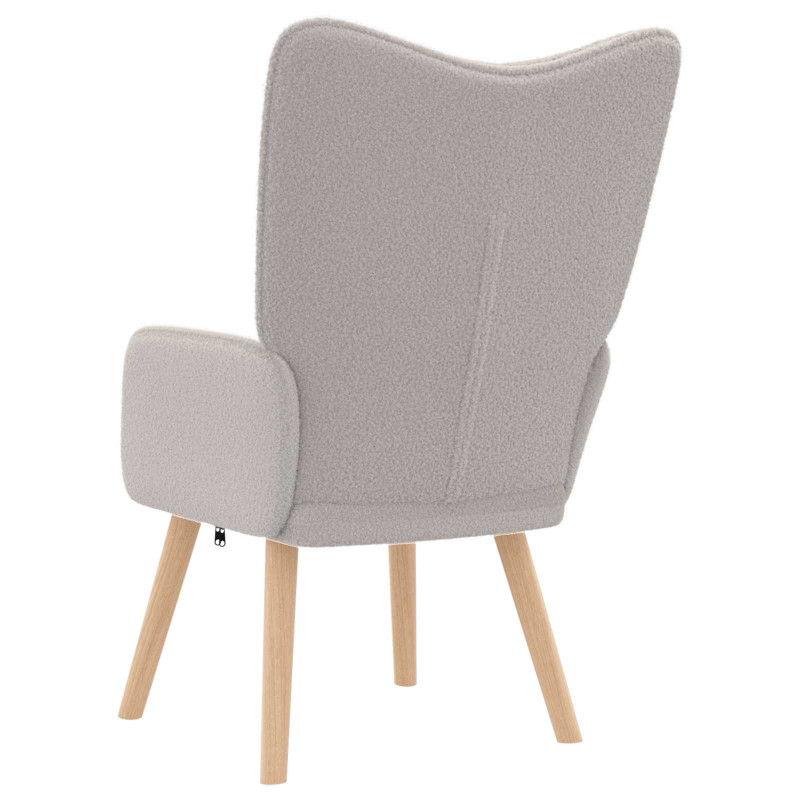 fotel Jasnoszary 62 x 67 x 95,5 cm Tkanina sherpa
