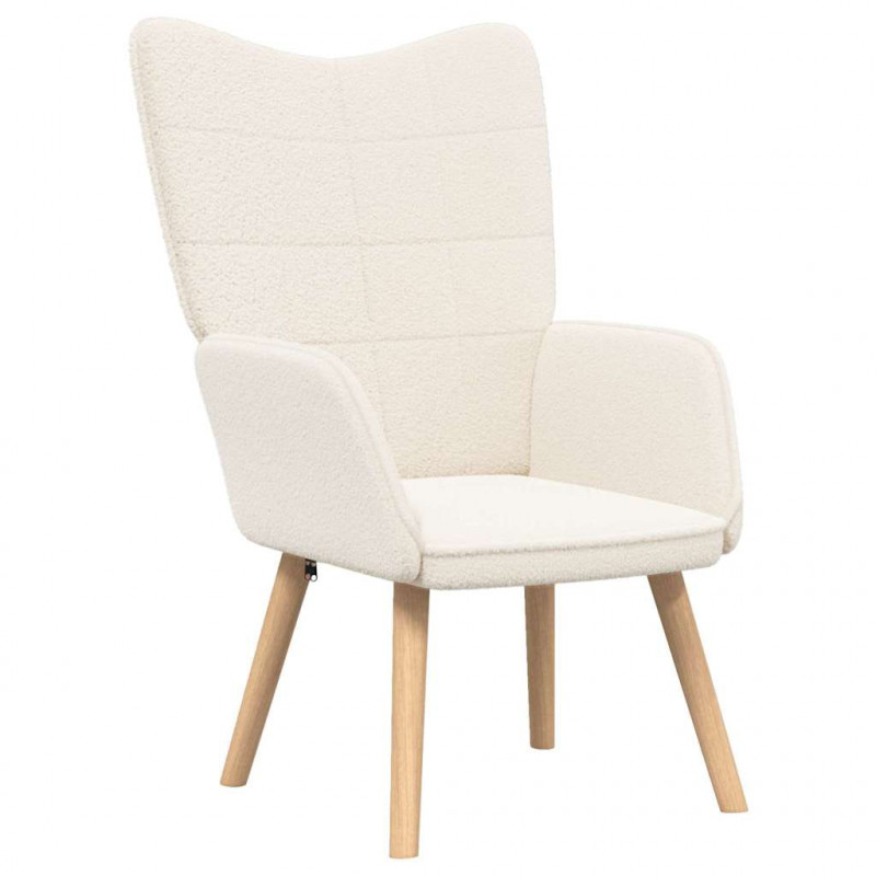 fotel Kremowy 62 x 67 x 95,5 cm Tkanina sherpa