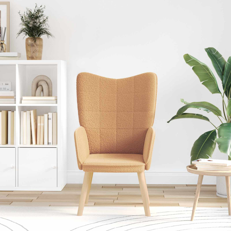 fotel Beżowy 62 x 67 x 95,5 cm Tkanina sherpa