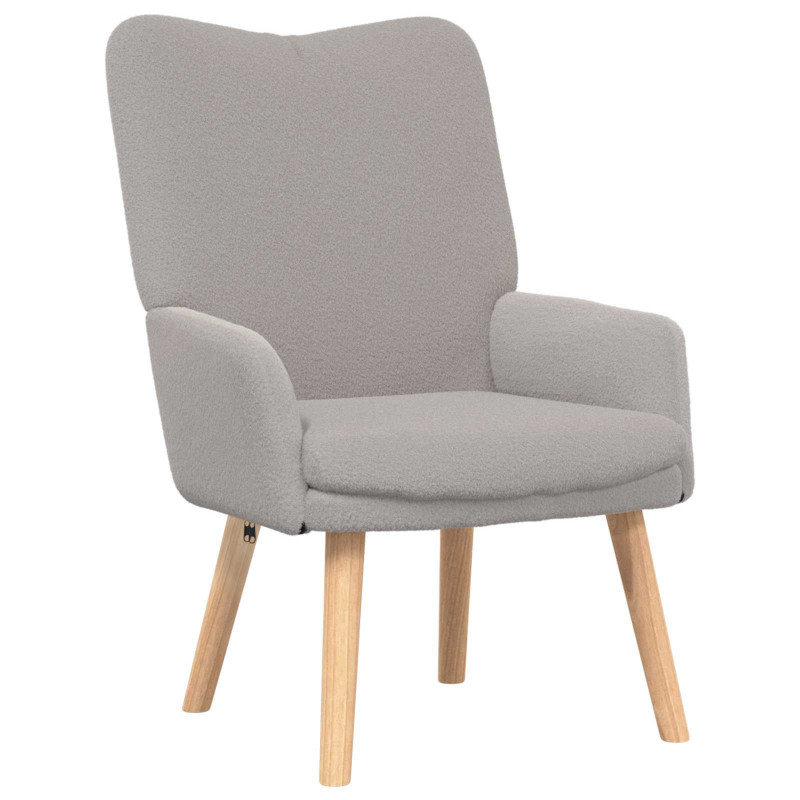 fotel Jasnoszary 63 x 67 x 94 cm Tkanina owcza i sklejka